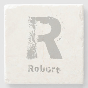 Monogramm-Vorlage Elegantes Design Buchstabe Marmo Steinuntersetzer