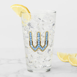 Monogramm W - 16 oz Glas