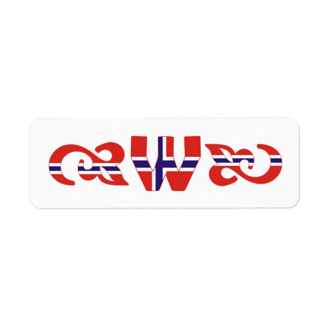 Monogramm W Norwegian Label (Vorne)