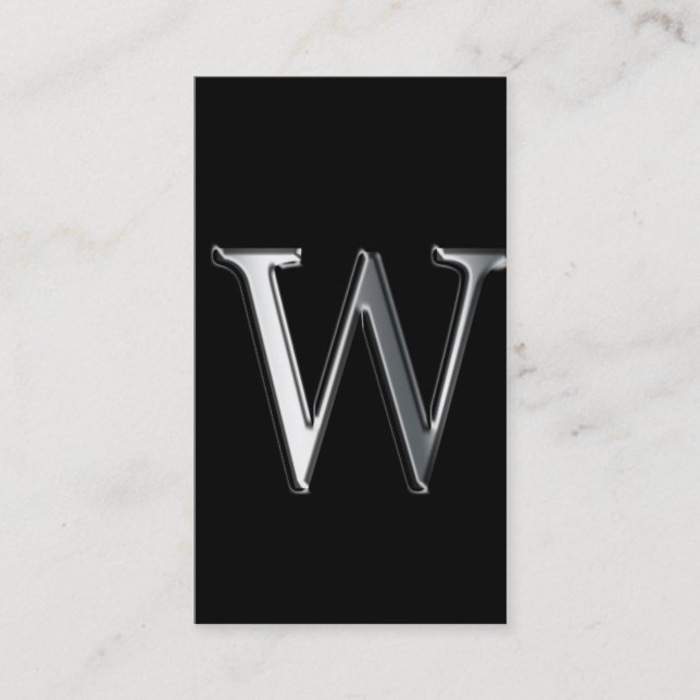 Monogramm-W-Visitenkarten Visitenkarte (Vorderseite)