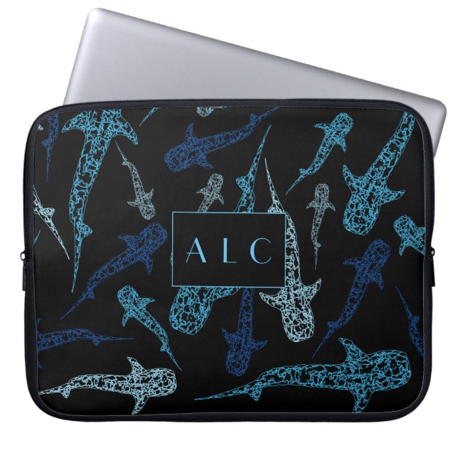 Monogramm-Walhai-Laptopkasten Laptopschutzhülle (Vorderseite)