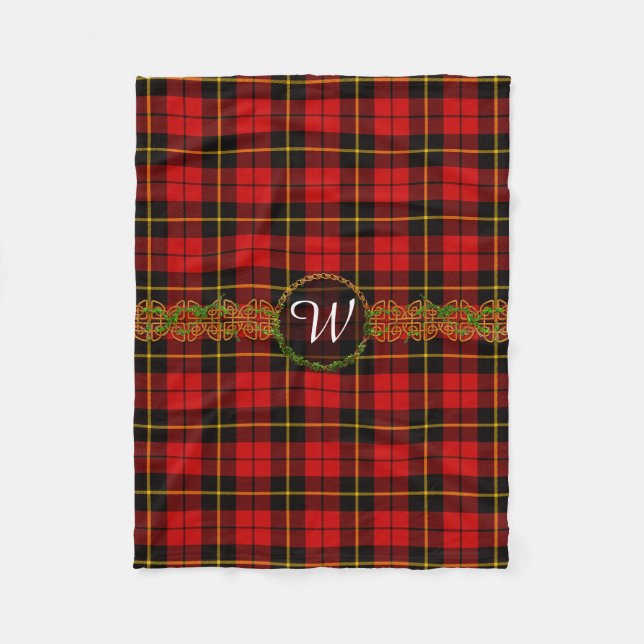 Monogramm Wallace Tartan Fleecedecke (Vorderseite)