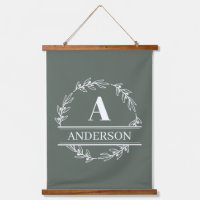 Monogramm-Wand der Personalisierten Sage Green-Fam
