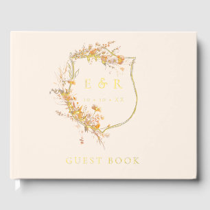 Monogramm-Wappen-Hochzeit im Herbst Gästebuch