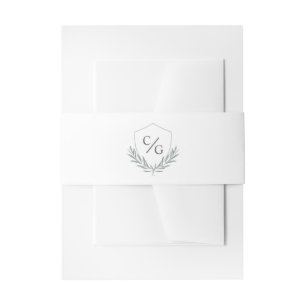 Monogramm-Wappen mit Olivenöl-Blätter Laurel Wreat Einladungsbanderole