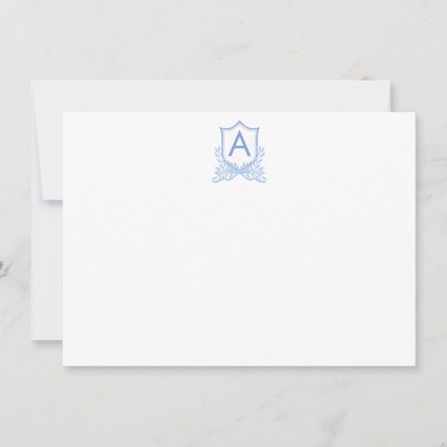 Monogramm-Wappen Personalisiert-flache Note-Karte Mitteilungskarte (Vorderseite)