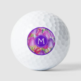 Monogramm-Wasserfarbe FLORAL Golfball