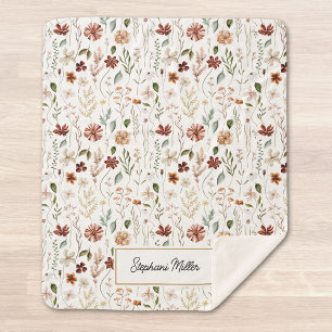 Monogramm-Wasserfarbe-Wildblumen-Blumen-Botanik Sherpadecke