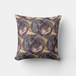 MONOGRAMM-WASSERFARBIENTE COCK-A-POO-MIX KISSEN