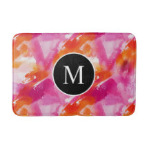 Monogramm Watercolor Pink Orange Abstrakt
