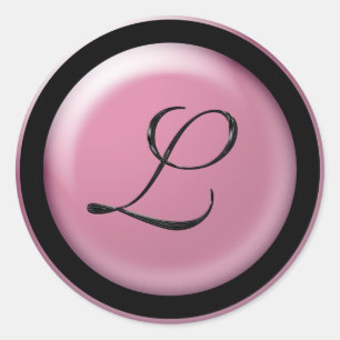 Monogramm Wedding L Runder Aufkleber