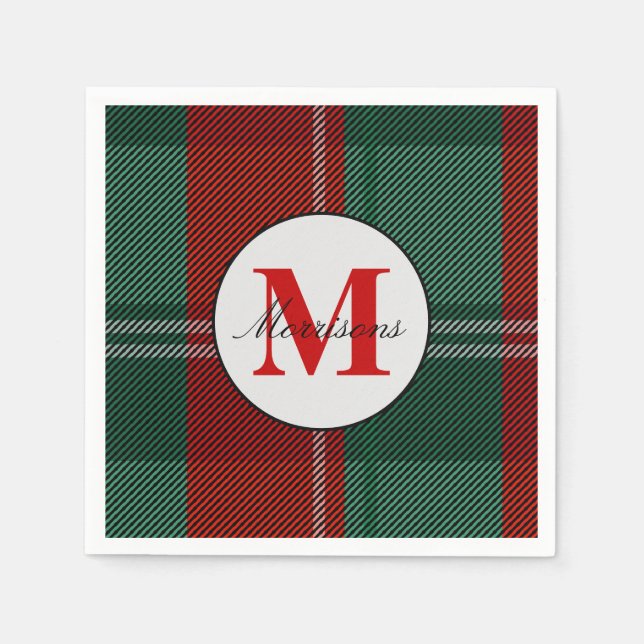 Monogramm Weihnachten Serviette (Vorderseite)