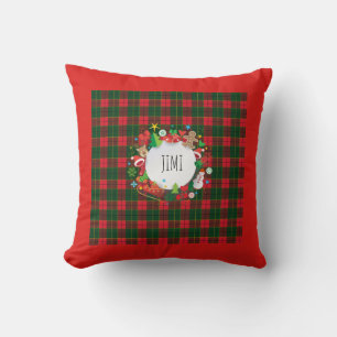 Monogramm Weihnachten und glückliches Neues Jahr  Kissen