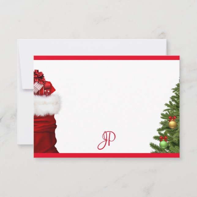 Monogramm Weihnachtsbaum Handschriftliche Vorlage (Vorderseite)