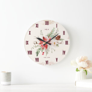 Monogramm Weihnachtsgeschenk Rustikale Weihnachten Große Wanduhr