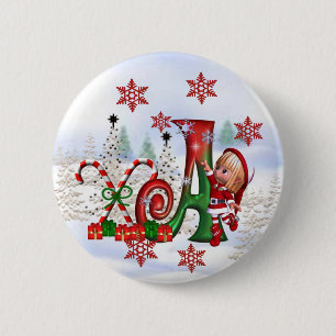 Monogramm-Weihnachtsknopf A Button