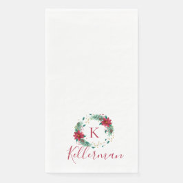 Monogramm Weihnachtskranz-Badehandtücher Serviette