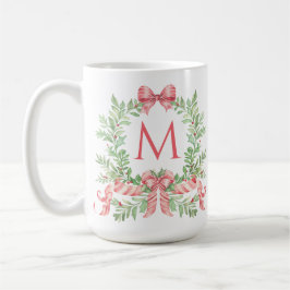 Monogramm-Weihnachtskranz Kaffeetasse