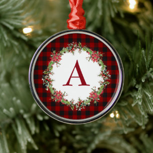 Monogramm-Weihnachtskranz Monogramm Metall-Ornamen Ornament Aus Metall
