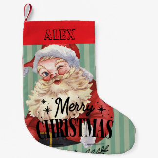 Monogramm Weihnachtsmann Frohe Weihnachten Retro G Kleiner Weihnachtsstrumpf