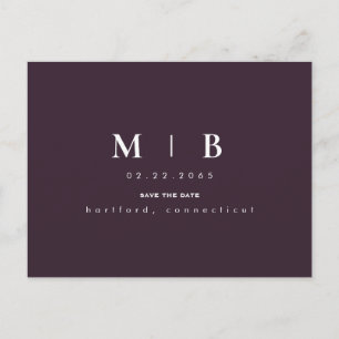 Monogramm Wein Save-the-Date-Ankündigung Ankündigungspostkarte