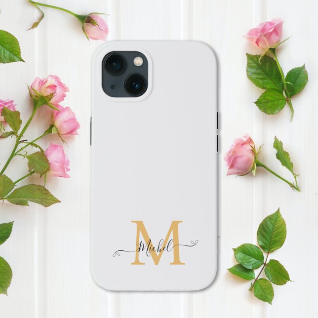 Monogramm weiß | Elegant Minimalistisch Case-Mate iPhone Hülle (Von Creator hochgeladen)