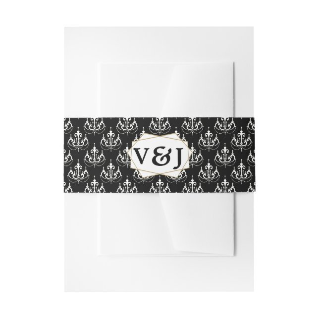 Monogramm, weiß, schwarz und rot oder eine beliebi einladungsbanderole (Vorderseite Beispiel)