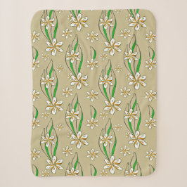 Monogramm weißer Blumenstrauß-Hintergrund Sherpadecke