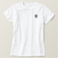 Monogramm weißer T - Shirt der Frauen
