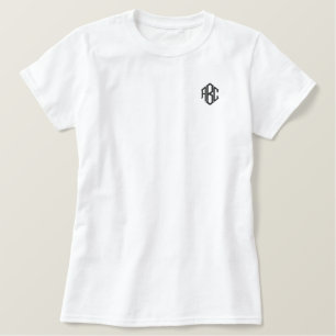 Monogramm weißer T - Shirt der Frauen