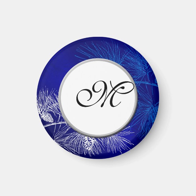 Monogramm Weißwintermagnete Magnet (Vorne)