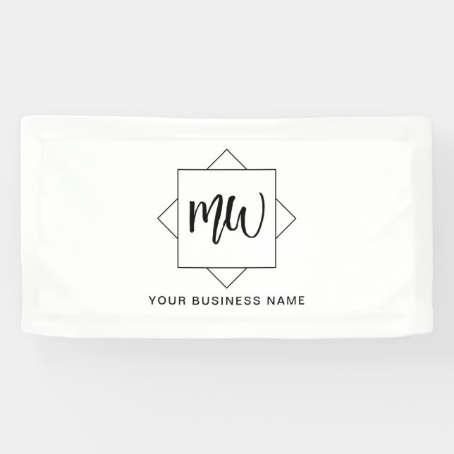 Monogramm-Werbung für das Schwarz-Weiß-Logo Banner (Horizontal)