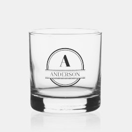 Monogramm Whiskey Glass Minimal Schwarz/Weiß Whiskyglas