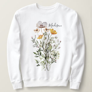 Monogramm Wildblume Bouquet Sweatshirt