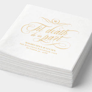 Monogramm Wirbel bis Tod tun uns Teil Hochzeit Servietten Mit Folie