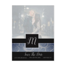 Monogramm-Wirbel-Foto Save the Date