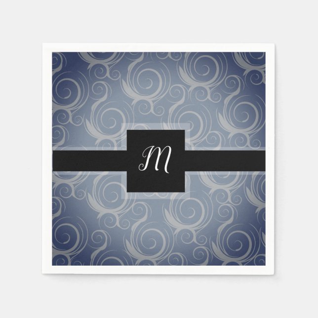 Monogramm-Wirbel Serviette (Vorderseite)