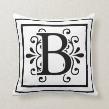 Monogramm-Wurfs-Kissen des Buchstabe-B