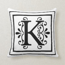 Monogramm-Wurfs-Kissen des Buchstabe-K