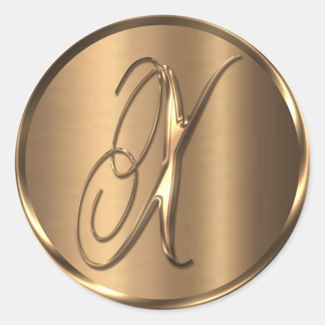 Monogramm X NONMETALLIC Bronze-Umschlag Aufkleber (Vorderseite)
