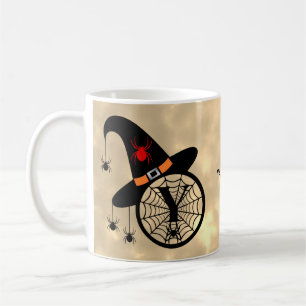 Monogramm Y Halloween Himmel Hexe Spinnen Name Kaffeetasse