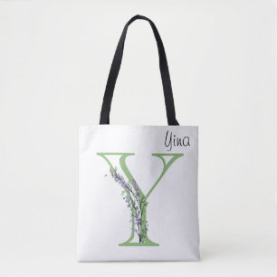 Monogramm Y Lavendel Eukalyptus Tasche
