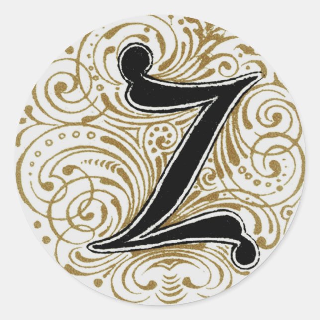 Monogramm 'Z' in Gold - Aufkleber (Vorderseite)