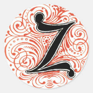 Monogramm 'Z' in Rot - Aufkleber