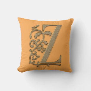 Monogramm Z Sweet Melon Farbe, Abschluss Geburtsta Kissen