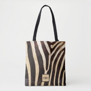 Monogramm Zebra-Drucktasche mit niedriger Platzier Tasche