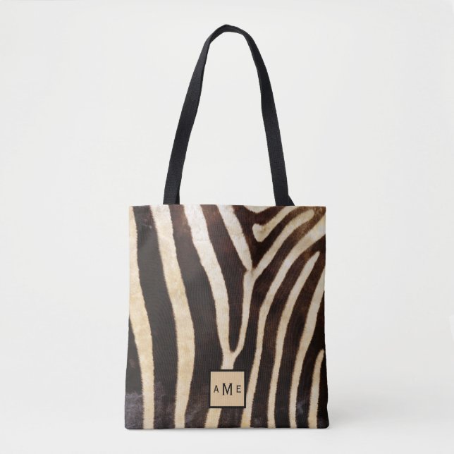 Monogramm Zebra-Drucktasche mit niedriger Platzier Tasche (Vorderseite)