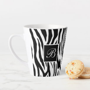 Monogramm Zebra-Tiermuster Milchtasse