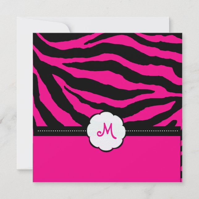 Monogramm/Zebrastreifen, DIY Farbe, etc. Einladung (Vorderseite)