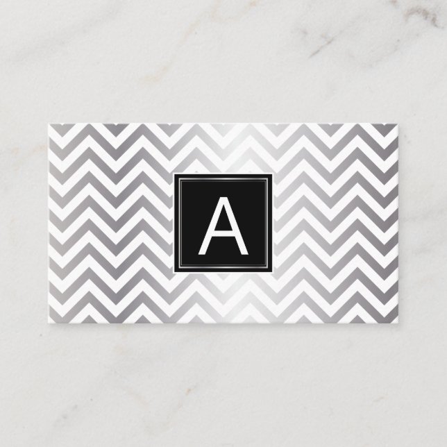 Monogramm | ZICKZACK GLITZER | Veranstaltungsplane Visitenkarte (Vorderseite)